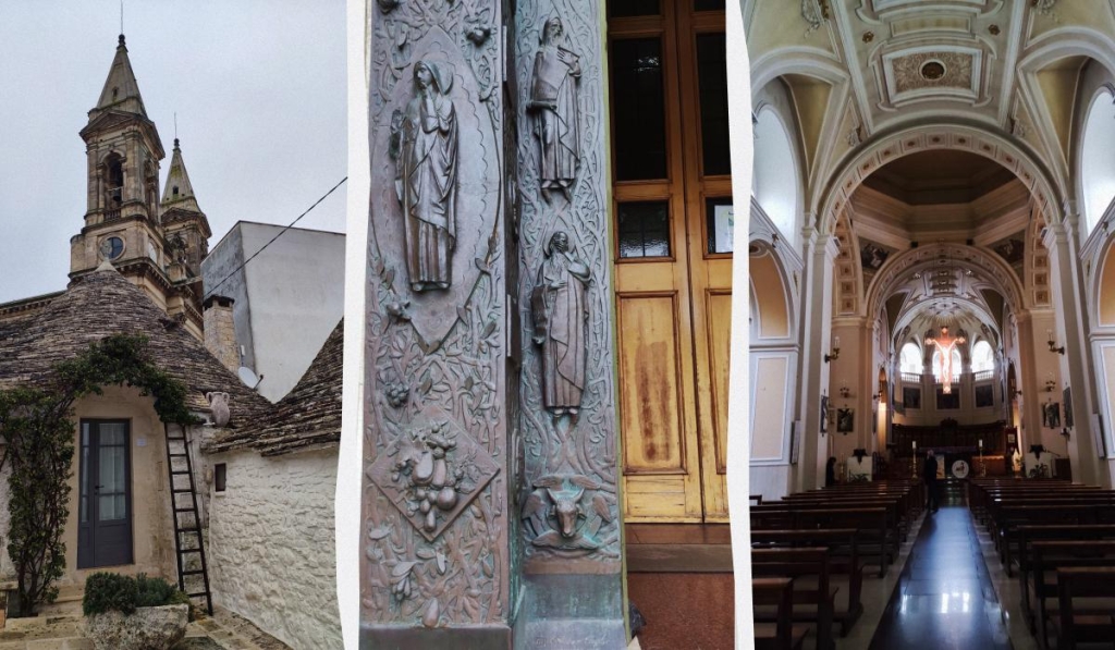 Альберобелло: архітектура Колаж: Церква Святих Косми та Даміана в Альберобелло, Апулія, Південна Італія.