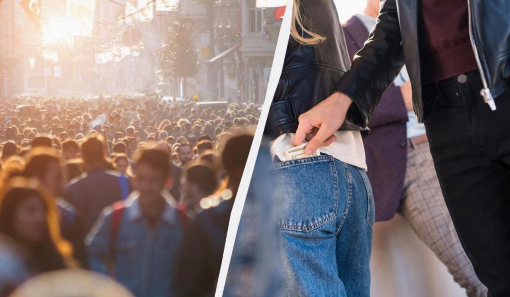 Будьте пильними: експерти назвали шість найпопулярніших прийомів кишенькових злодіїв проти туристів 1 Кишенькові злодії часто полюють на жертв у натовпі / колаж ТА