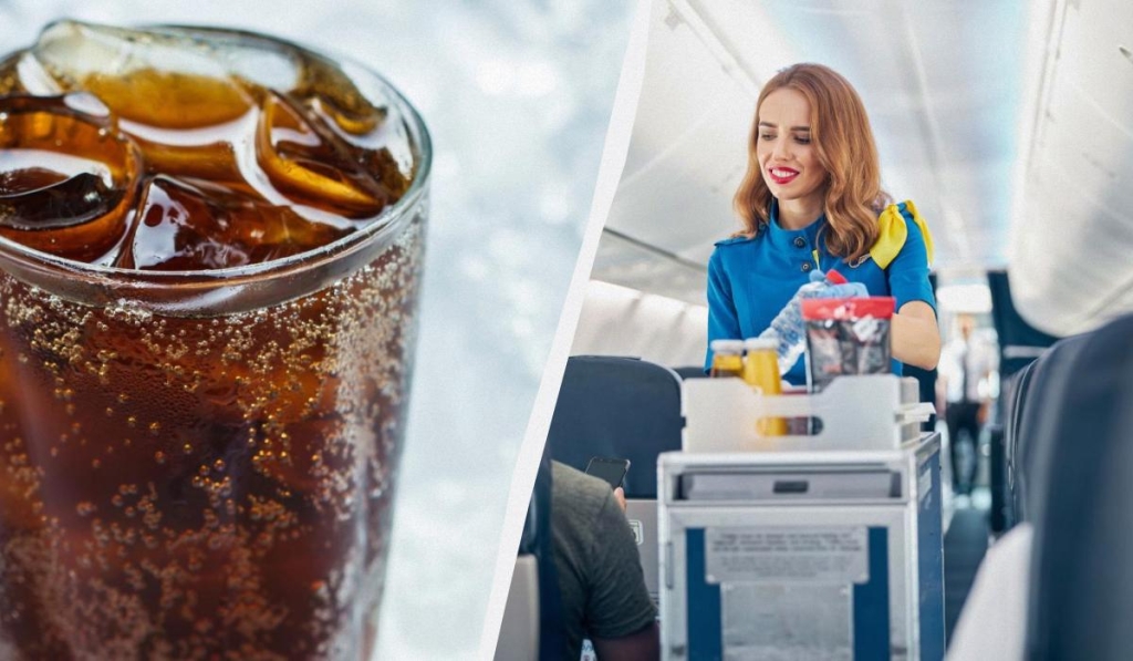 Чому кола здається не такою смачною в літаку: експерти розповіли, чим її замінити 1 Кола на борту літака здається не такою смачною, як на землі / коллаж УНИАН, фото ua.depositphotos.com