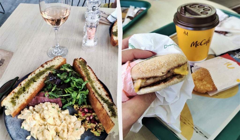 День в Сучаві: що варто знати про місто з найближчим до України міжнародним аеропортом 4 В Сучаві є як ресторани європейської кухні, так і McDonald's зі сніданками / колаж ТА