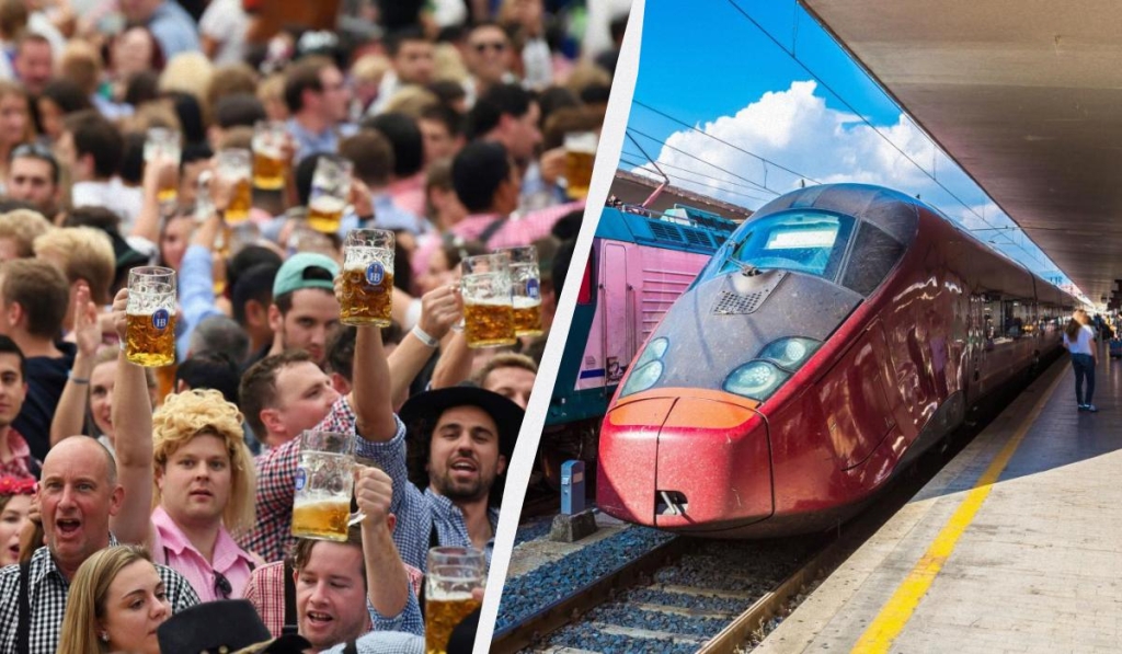 Італія запускає спеціальний "пивний поїзд" на Октоберфест 1 З Риму до Мюнхена їздитиме пивний потяг / колаж ТА