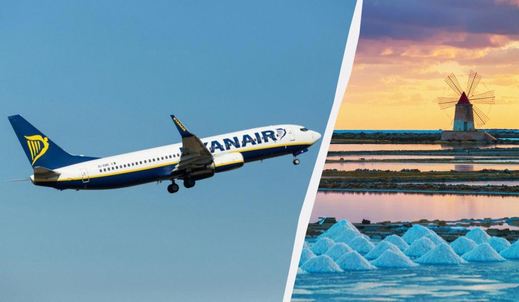 Ryanair в Трапані Літак Ryanair в аеропорту Трапані-Марсала на Сицилії, нові маршрути для українців