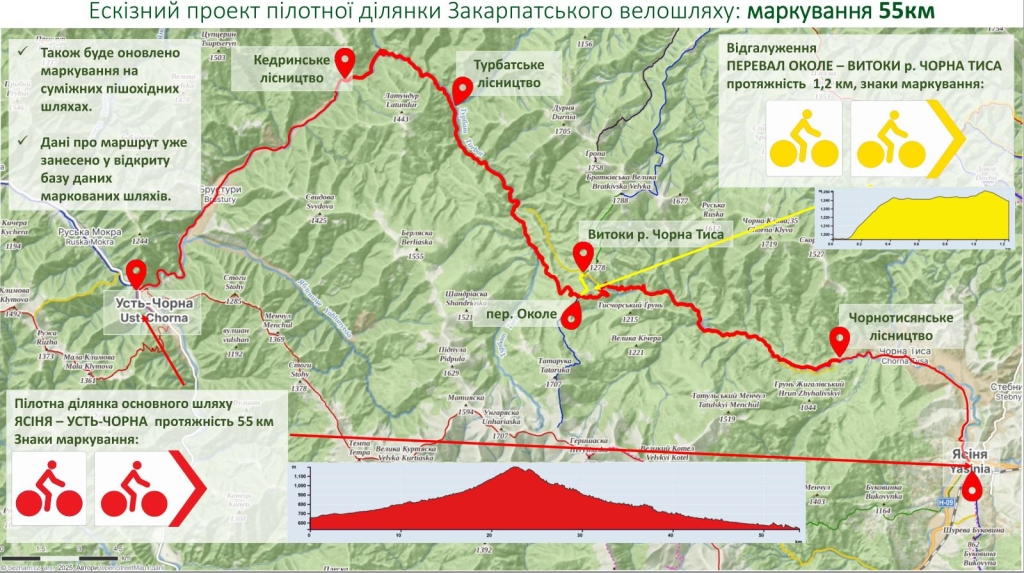 Велотур Карпатами: пригоди! Туристи на веломаршруті в Карпатах, насолоджуються активним відпочинком на природі.