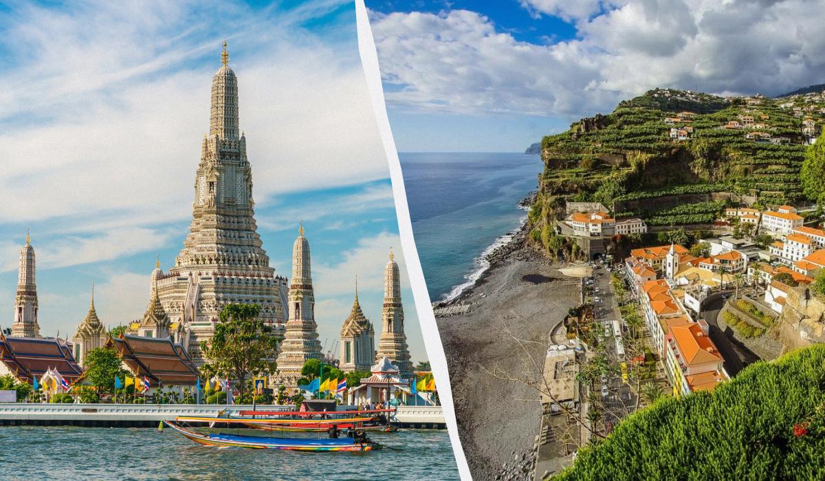 Названо 10 найкращих спекотних місць для відпочинку в листопаді: температура там не нижче +21°C 1 Від Бангкока до Мадейри – найспекотніші місця для відпочинку в листопаді / колаж ТА