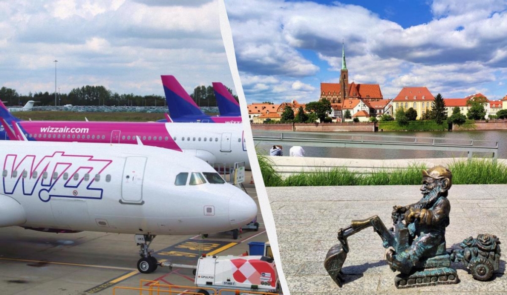 Wizz Air запускає шість нових маршрутів із популярного польського міста 1 Wizz Air частіше літатиме з польського Вроцлава / колаж ТА
