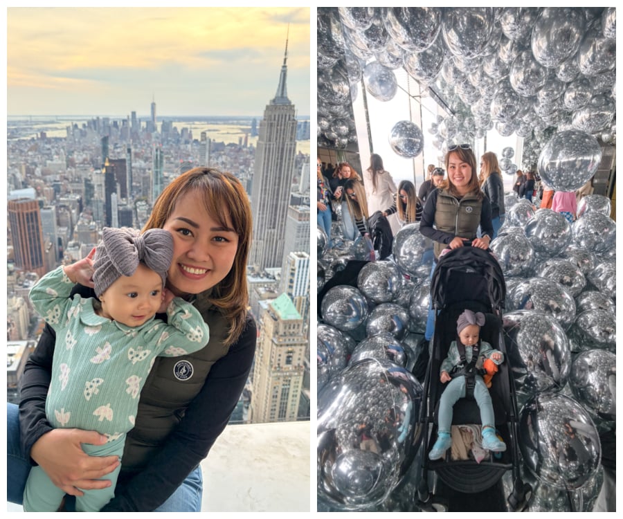 Таймс-сквер з сім'єю Щаслива сім'я фотографується на Таймс-сквер, Нью-Йорк: подорож з дітьми.