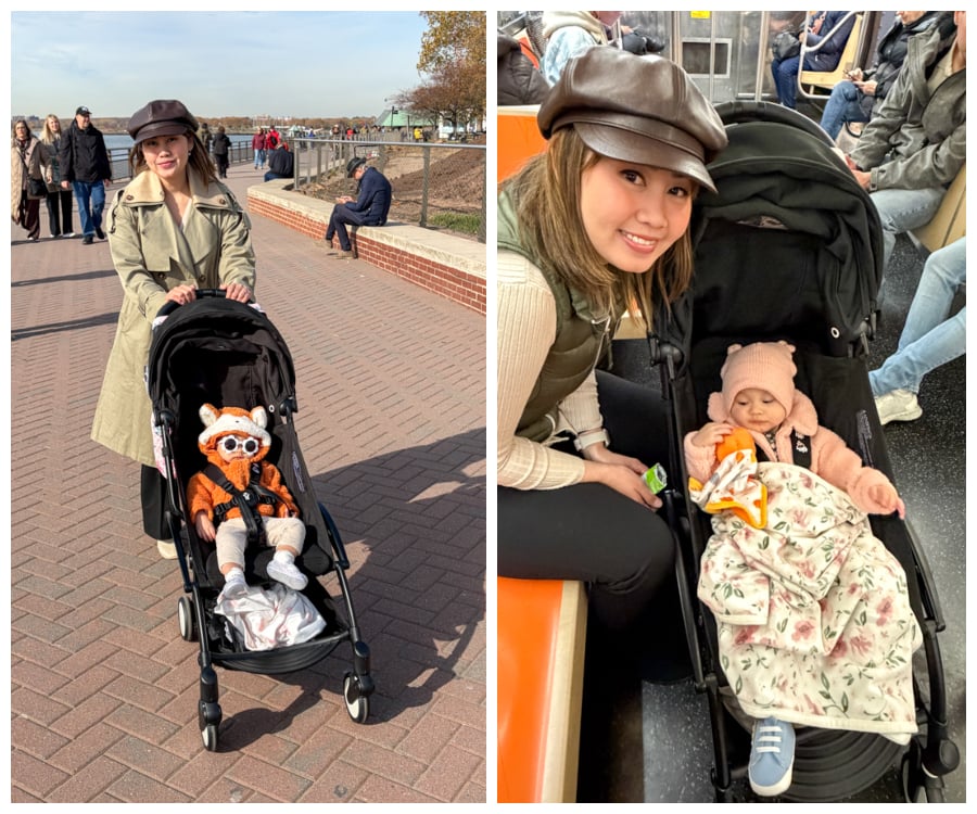 Візок у Нью-Йорку Нью-Йорк з дитиною: прогулянка вулицями з легким візком для комфорту.