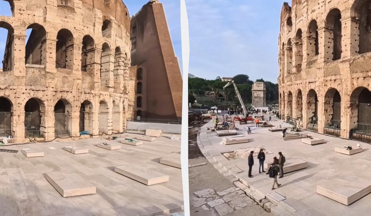 У Колізеї в Римі здійснили сучасну реконструкцію, що викликала критику. 1 У римському Колізеї провели сучасну реконструкцію і нарвалися на критику